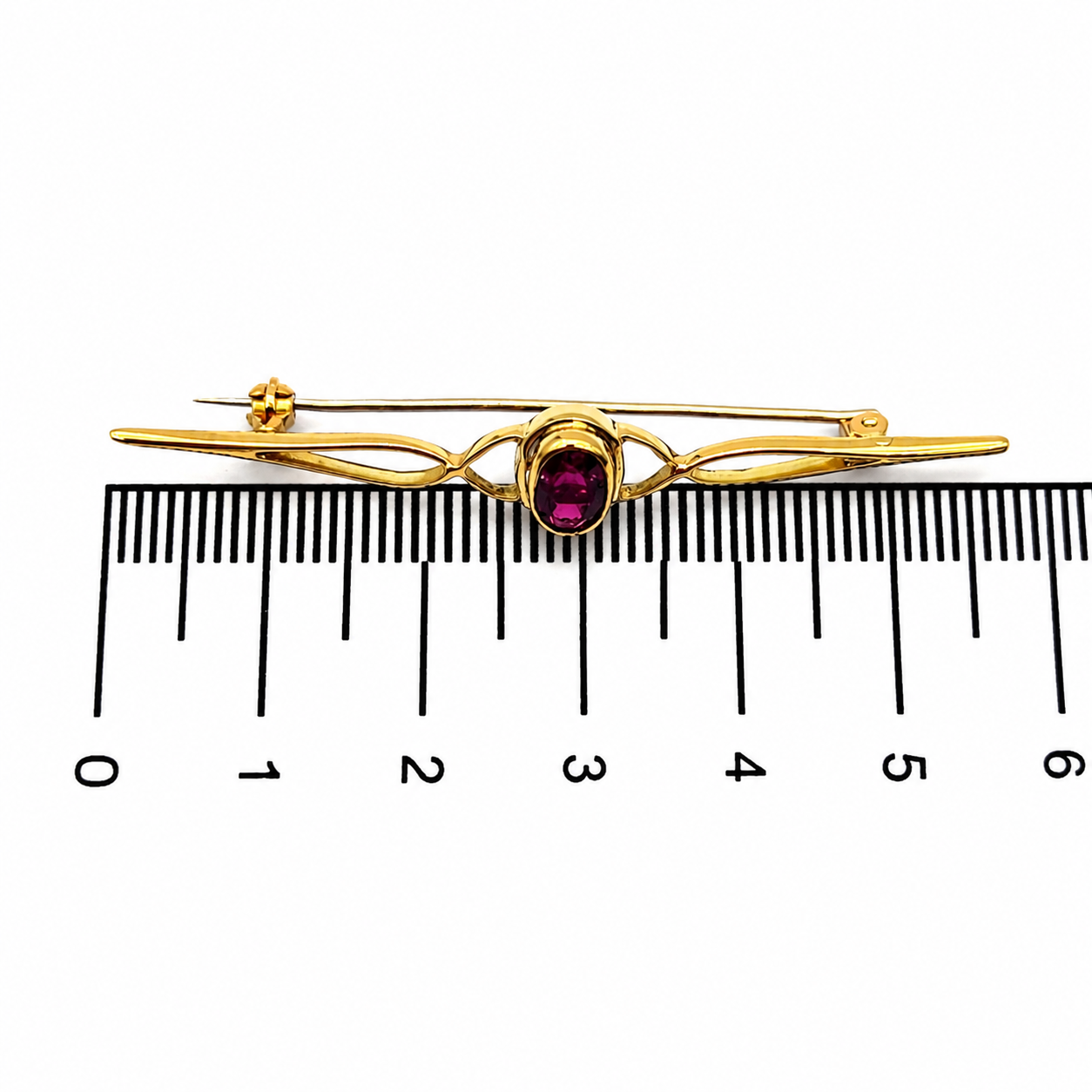 Spilla - 18 carati Oro giallo - 1.10ct. tw. Rodolite - Made in Italy - Handmade
