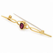 Spilla - 18 carati Oro giallo - 1.10ct. tw. Rodolite - Made in Italy - Handmade