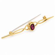 Spilla - 18 carati Oro giallo - 1.10ct. tw. Rodolite - Made in Italy - Handmade