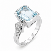 Anello - 18 carati Oro bianco - 3.66ct. tw. Acquamarina - Diamante - Made in italy -Handmade