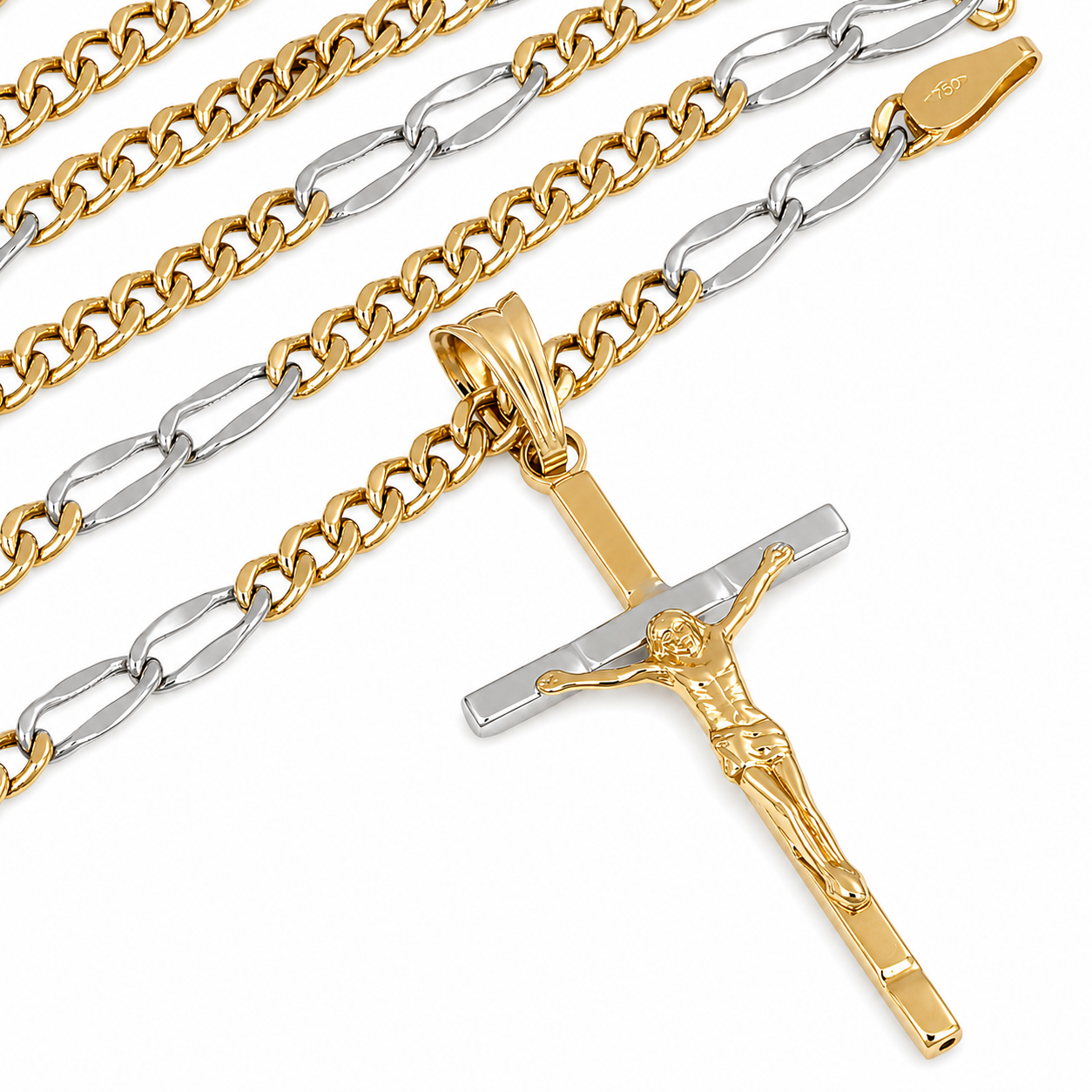 Collana con ciondolo - 18 carati Oro giallo, Oro bianco - Made in Italy - Handmade