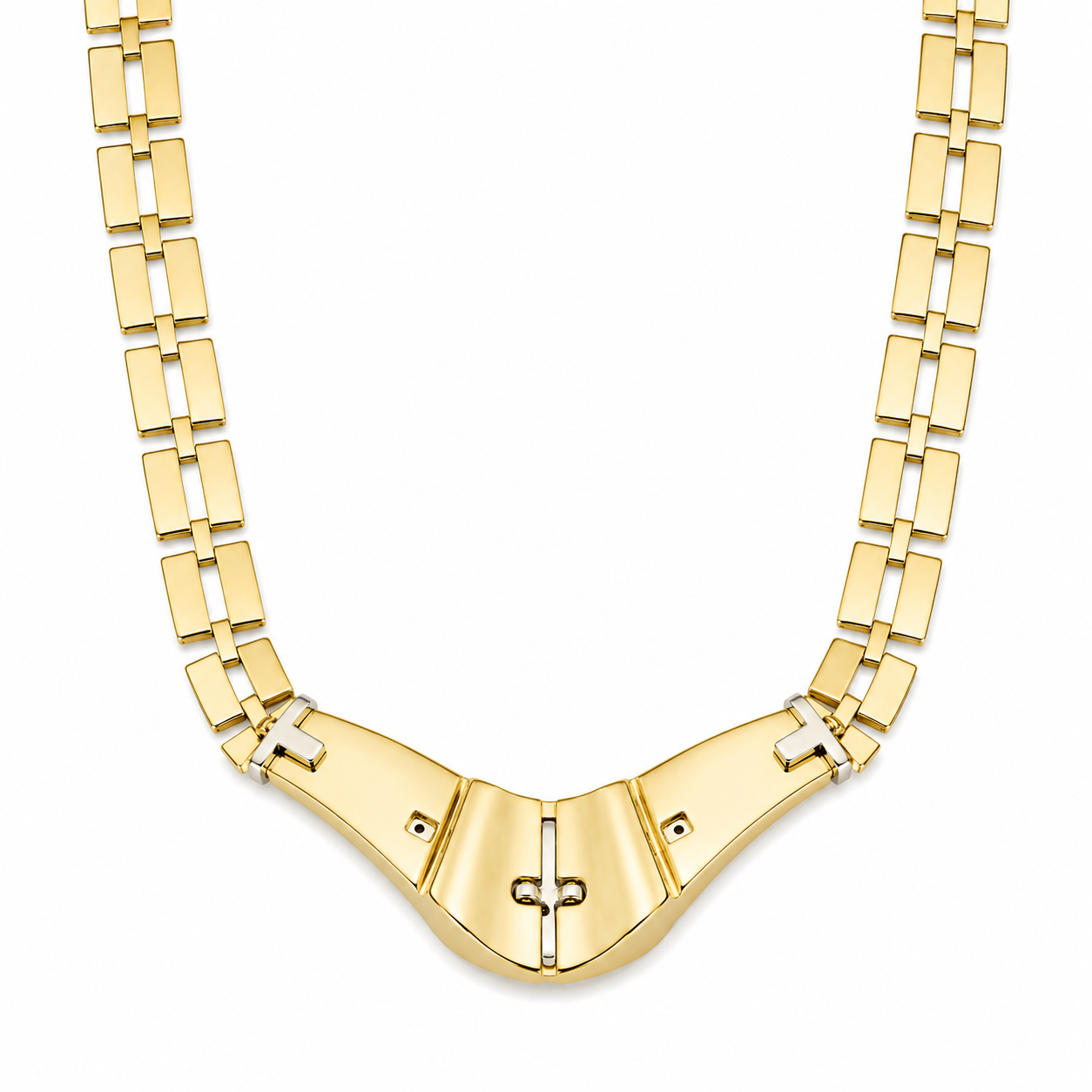 Collana - 18 carati Oro bianco, Oro giallo - 0.05ct. tw. Diamante (Naturale) - Made in Italy