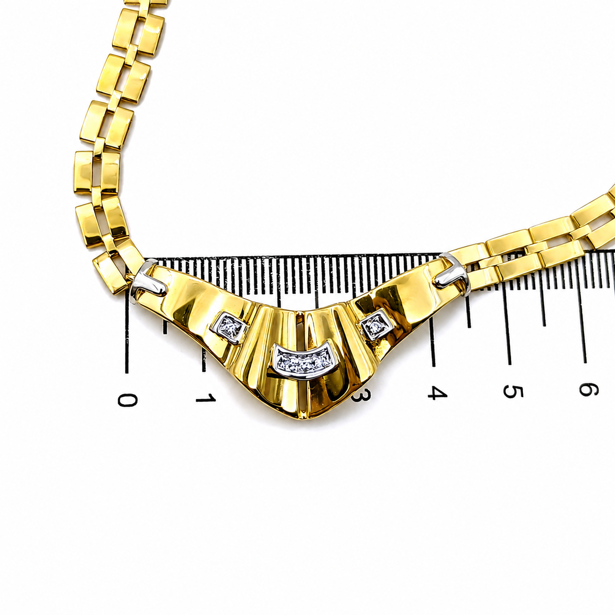Collana - 18 carati Oro bianco, Oro giallo - 0.05ct. tw. Diamante (Naturale) - Made in Italy