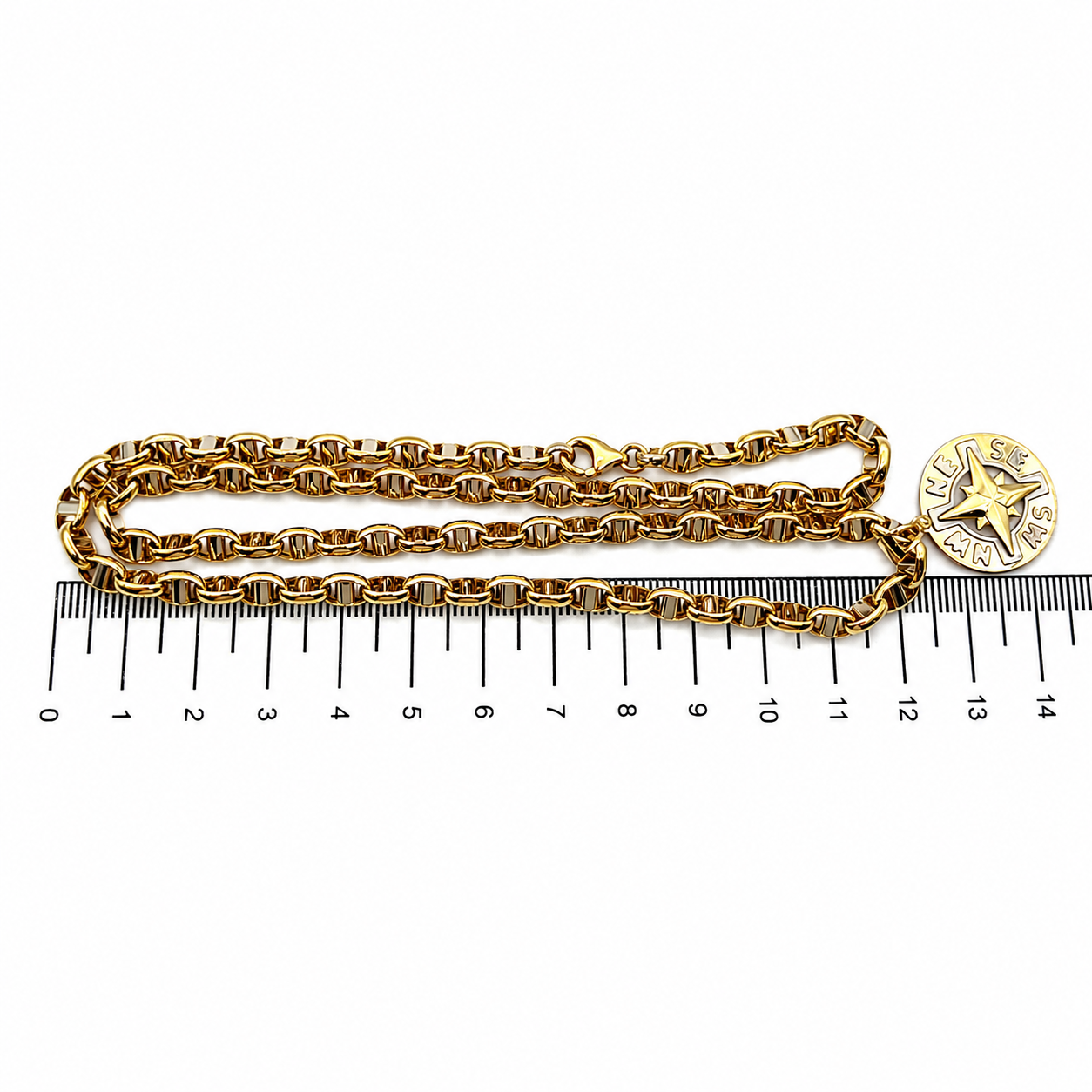Collana con ciondolo - 18 carati Oro giallo, Oro bianco - Made in Italy - Handmade