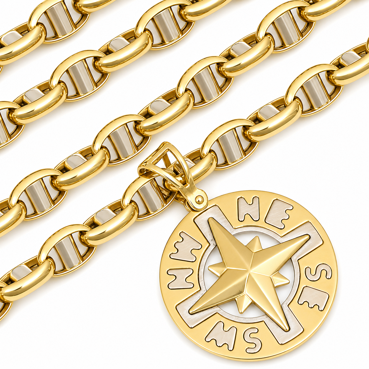 Collana con ciondolo - 18 carati Oro giallo, Oro bianco - Made in Italy - Handmade