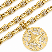 Collana con ciondolo - 18 carati Oro giallo, Oro bianco - Made in Italy - Handmade