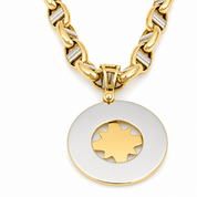 Collana con ciondolo - 18 carati Oro giallo, Oro bianco - Made in Italy - Handmade