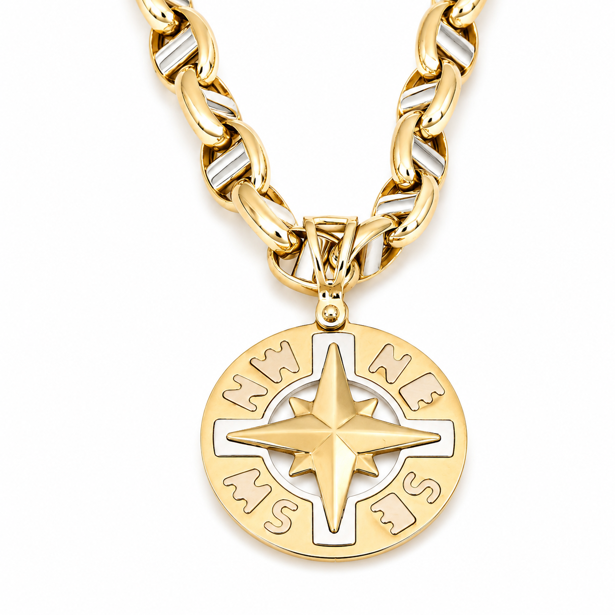 Collana con ciondolo - 18 carati Oro giallo, Oro bianco - Made in Italy - Handmade