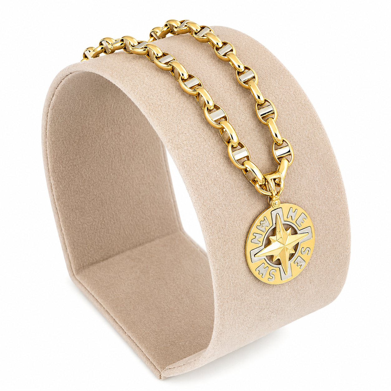 Collana con ciondolo - 18 carati Oro giallo, Oro bianco - Made in Italy - Handmade