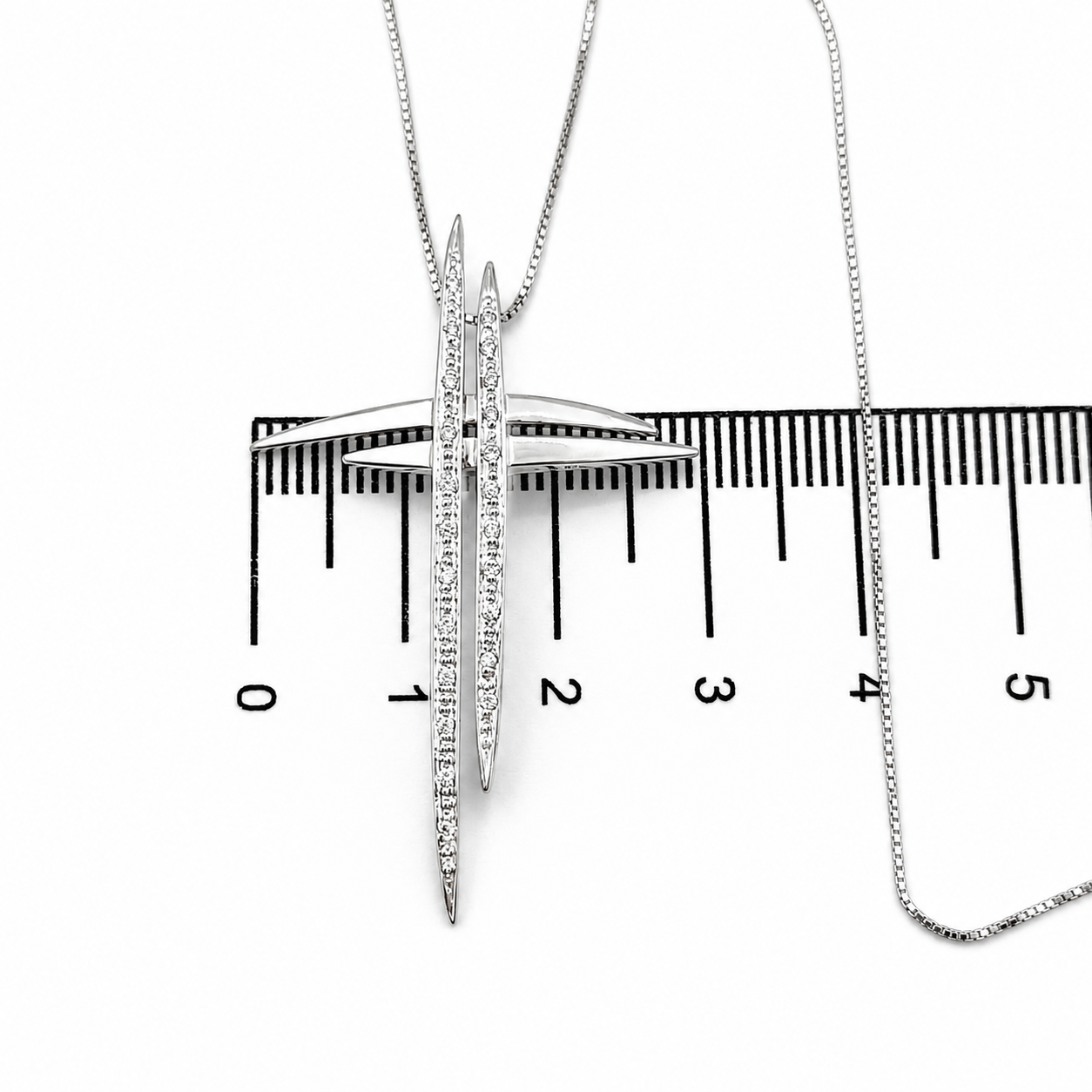 Collana con ciondolo - 18 carati Oro bianco - 0.24ct. tw. Diamante (Naturale) - Made in Italy - Handmade
