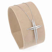 Collana con ciondolo - 18 carati Oro bianco - 0.24ct. tw. Diamante (Naturale) - Made in Italy - Handmade