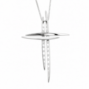Collana con ciondolo - 18 carati Oro bianco - 0.24ct. tw. Diamante (Naturale) - Made in Italy - Handmade