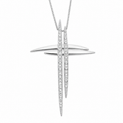 Collana con ciondolo - 18 carati Oro bianco - 0.24ct. tw. Diamante (Naturale) - Made in Italy - Handmade