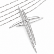 Collana con ciondolo - 18 carati Oro bianco - 0.24ct. tw. Diamante (Naturale) - Made in Italy - Handmade