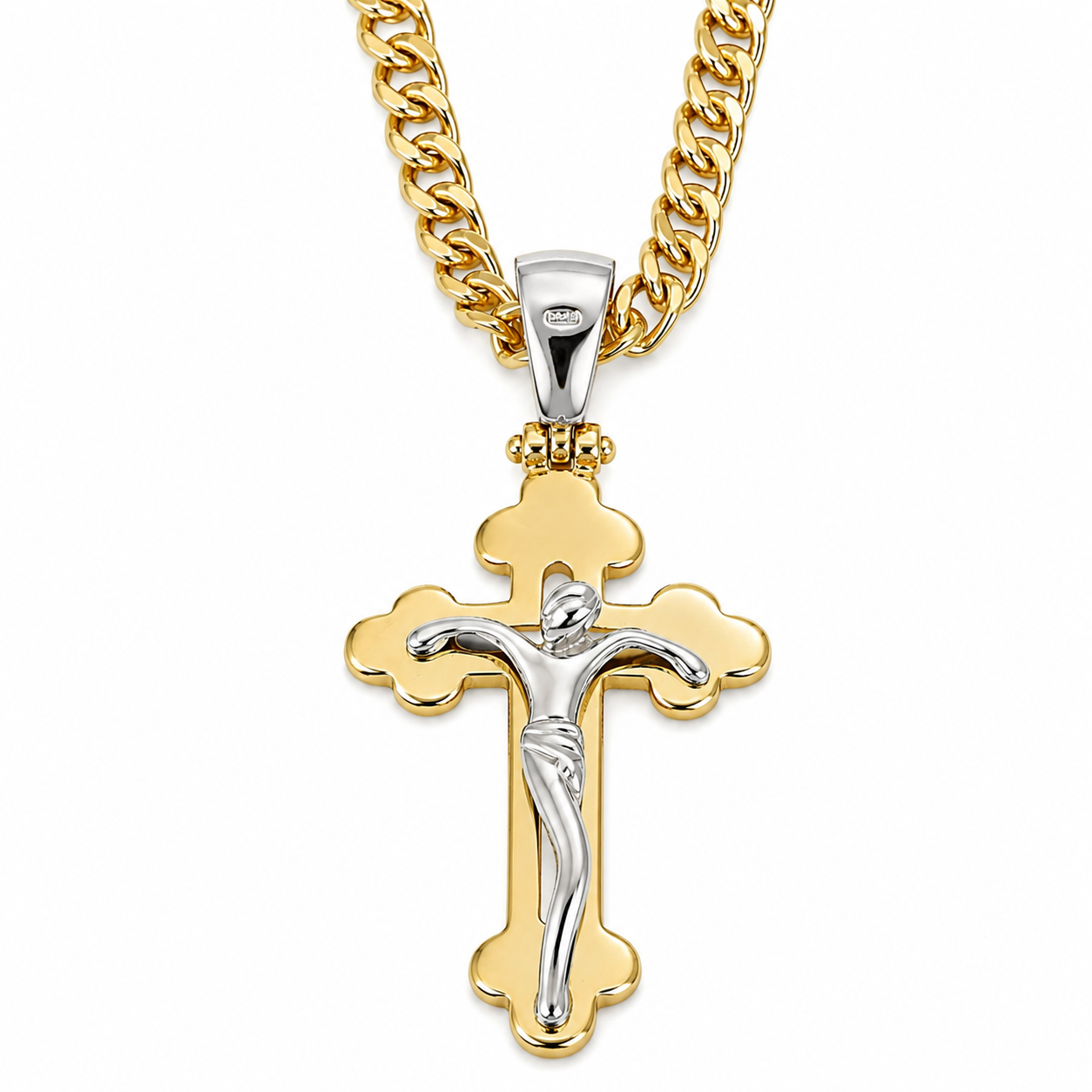 Collana con ciondolo - 18 carati Oro giallo, Oro bianco - Made in Italy - Handmade