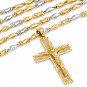 Collana con ciondolo - 18 carati Oro giallo, Oro bianco - Made in Italy - Handmade