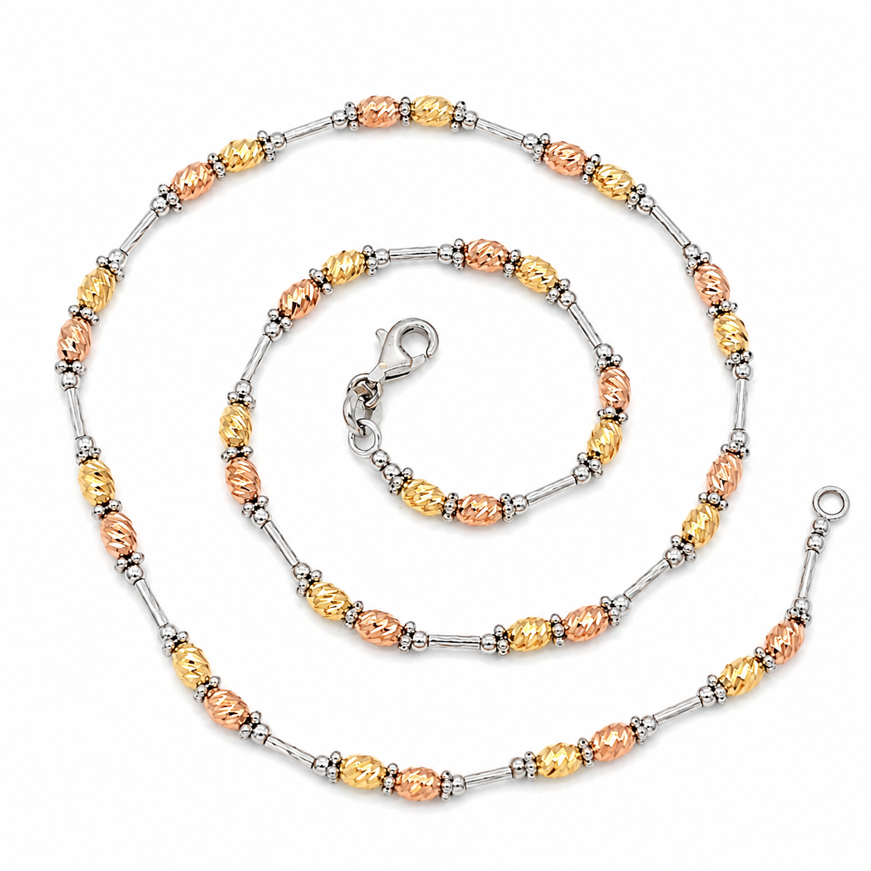 Collana - 18 carati Oro giallo, Oro bianco, Oro rosa - Made in Italy - Handmade