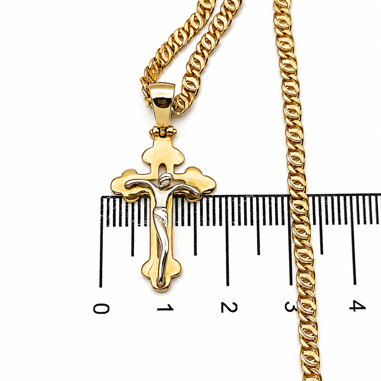 Collana con ciondolo - 18 carati Oro giallo, Oro bianco - Made in Italy - Handmade