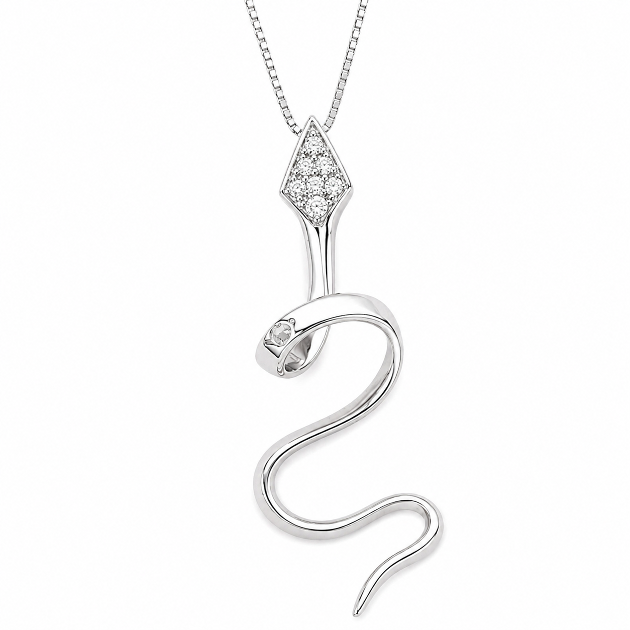 Collana con ciondolo - 18 carati Oro bianco - 0.13ct. tw. Diamante (Naturale) - Made in Italy - Handmade