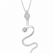 Collana con ciondolo - 18 carati Oro bianco - 0.13ct. tw. Diamante (Naturale) - Made in Italy - Handmade