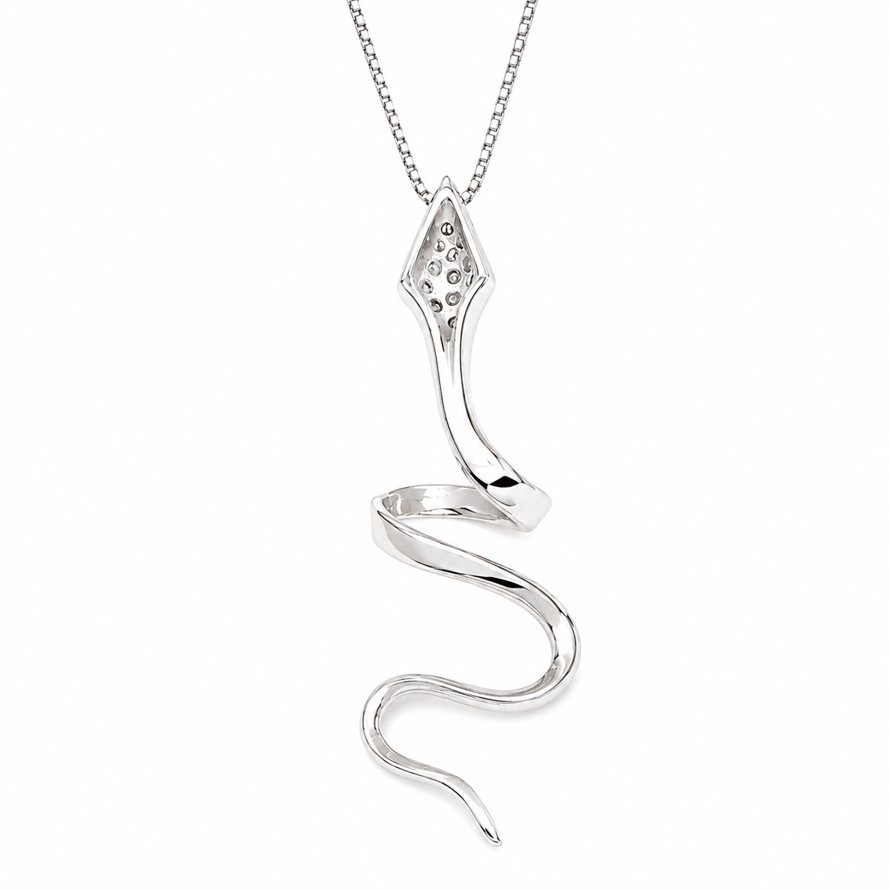 Collana con ciondolo - 18 carati Oro bianco - 0.13ct. tw. Diamante (Naturale) - Made in Italy - Handmade