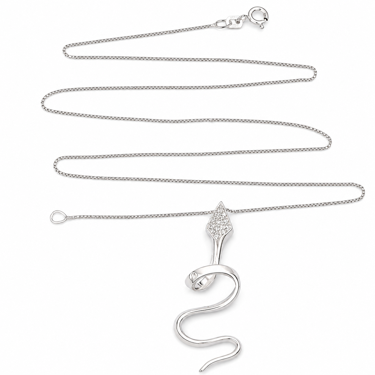 Collana con ciondolo - 18 carati Oro bianco - 0.13ct. tw. Diamante (Naturale) - Made in Italy - Handmade