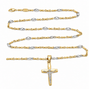 Collana con ciondolo - 18 carati Oro giallo, Oro bianco - Made in Italy - Handmade