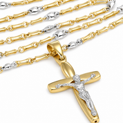 Collana con ciondolo - 18 carati Oro giallo, Oro bianco - Made in Italy - Handmade