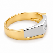 Anello - 18 carati Oro giallo, Oro bianco - 0.10ct. tw. Diamante (Naturale) - Made in Italy - Handmade