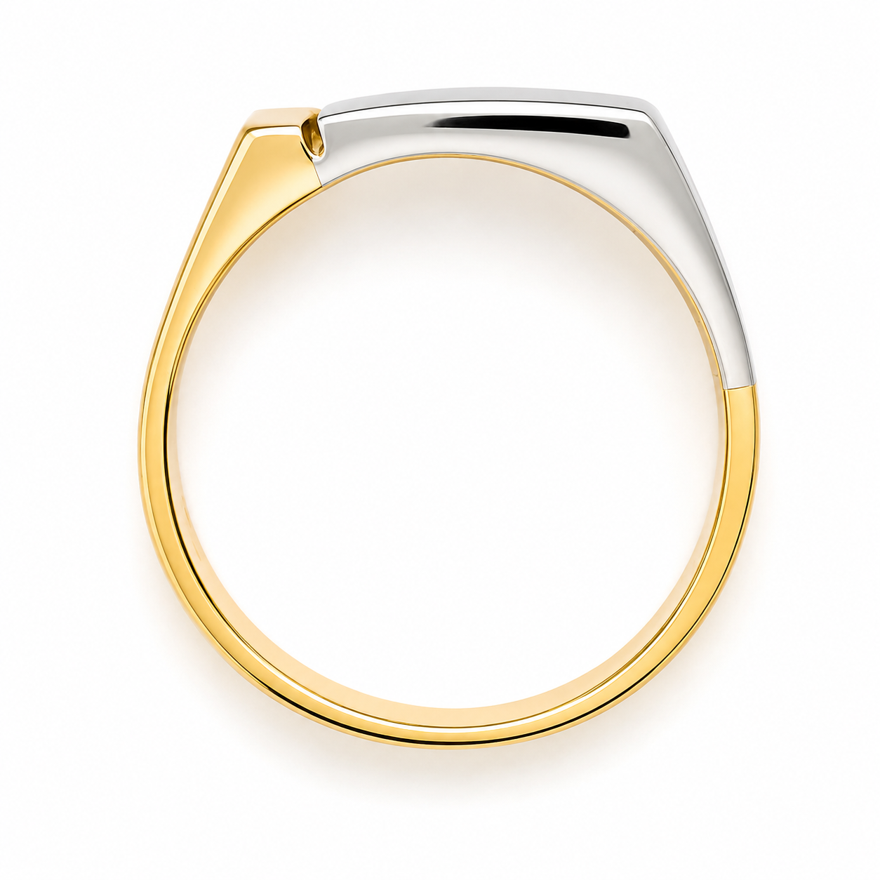 Anello - 18 carati Oro giallo, Oro bianco - 0.10ct. tw. Diamante (Naturale) - Made in Italy - Handmade