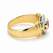 Anello - 18 carati Oro giallo, Oro bianco - 0.34ct. tw. Rubino - Diamante - Made in Italy - Handmade