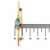 Spilla - 18 carati Oro giallo - 4.00ct. tw. Acquamarina - Made in Italy - Handmade