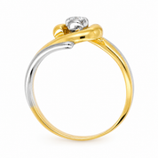 Anello - 18 carati Oro bianco, Oro giallo - 0.10ct. tw. Diamante (Naturale) - Made in Italy - Handmade