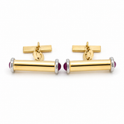 Gemelli - 18 carati Oro giallo, Oro bianco - 0.60ct. tw. Rubino - Made in Italy - Handmade