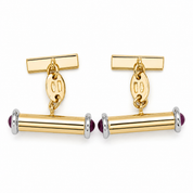 Gemelli - 18 carati Oro giallo, Oro bianco - 0.60ct. tw. Rubino - Made in Italy - Handmade