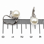 Orecchini - 18 carati Oro bianco - 0.10ct. tw. Diamante (Naturale) - Perla - Made in Italy - Handmade