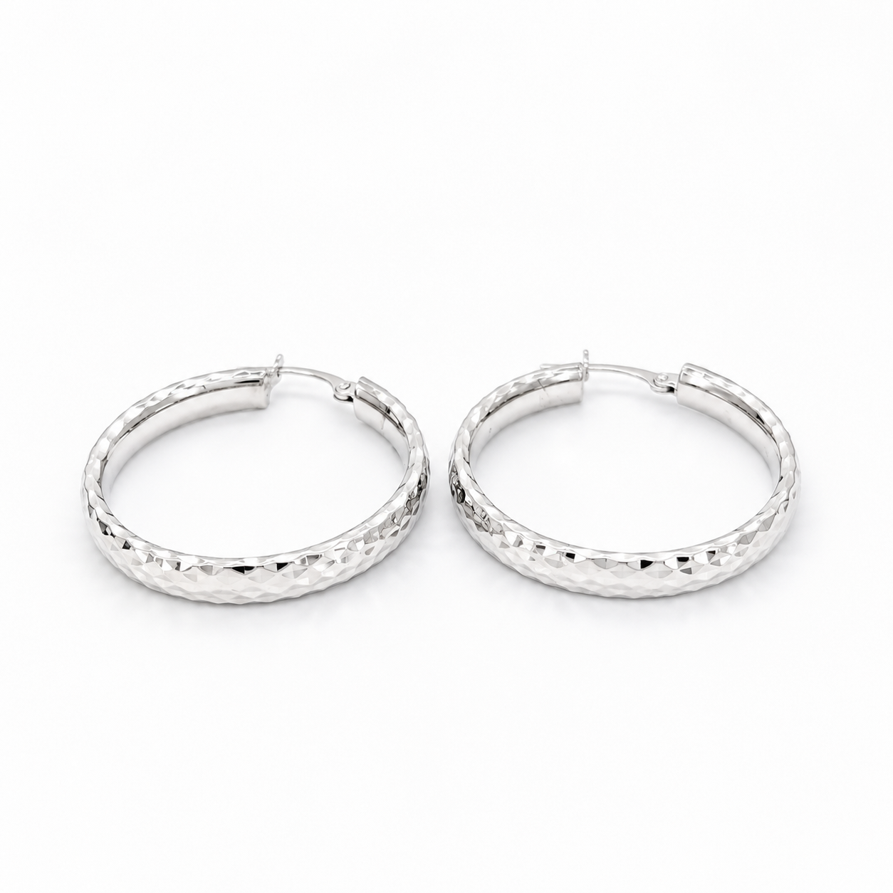 Orecchini - 18 carati Oro bianco - Made in Italy - Handmade