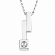 Collana con ciondolo - 18 carati Oro bianco - 0.09ct. tw. Diamante (Naturale) - Made in Italy -Handmade