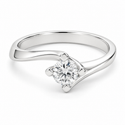 Anello - 18 carati Oro bianco - 0.40ct. tw. Diamante (Naturale) - Made in Italy -Handmade