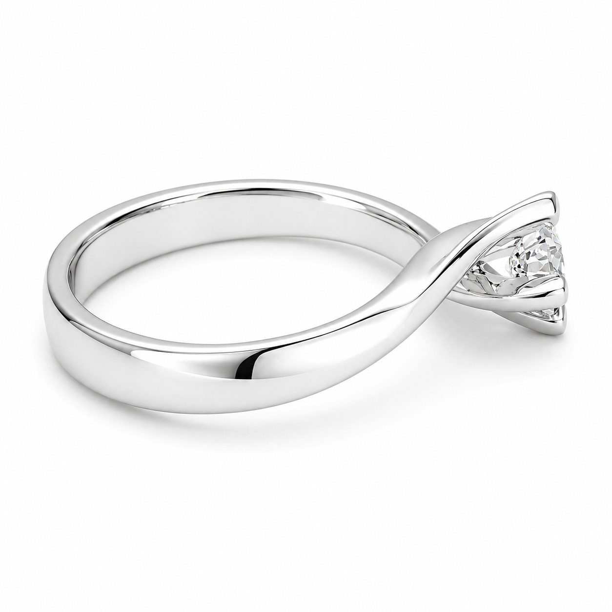 Anello - 18 carati Oro bianco - 0.40ct. tw. Diamante (Naturale) - Made in Italy -Handmade