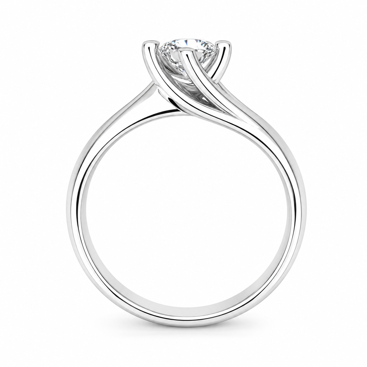 Anello - 18 carati Oro bianco - 0.40ct. tw. Diamante (Naturale) - Made in Italy -Handmade