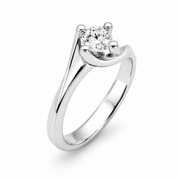 Anello - 18 carati Oro bianco - 0.40ct. tw. Diamante (Naturale) - Made in Italy -Handmade