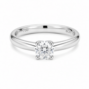 Anello - 18 carati Oro bianco - 0.47ct. tw. Diamante (Naturale) - Made in Italy -Handmade