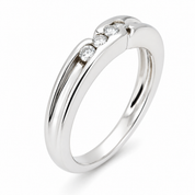 Anello - 18 carati Oro bianco - 0.10ct. tw. Diamante (Naturale) - Made in Italy -Handmade