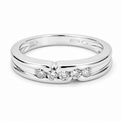 Anello - 18 carati Oro bianco - 0.10ct. tw. Diamante (Naturale) - Made in Italy -Handmade