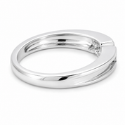 Anello - 18 carati Oro bianco - 0.10ct. tw. Diamante (Naturale) - Made in Italy -Handmade