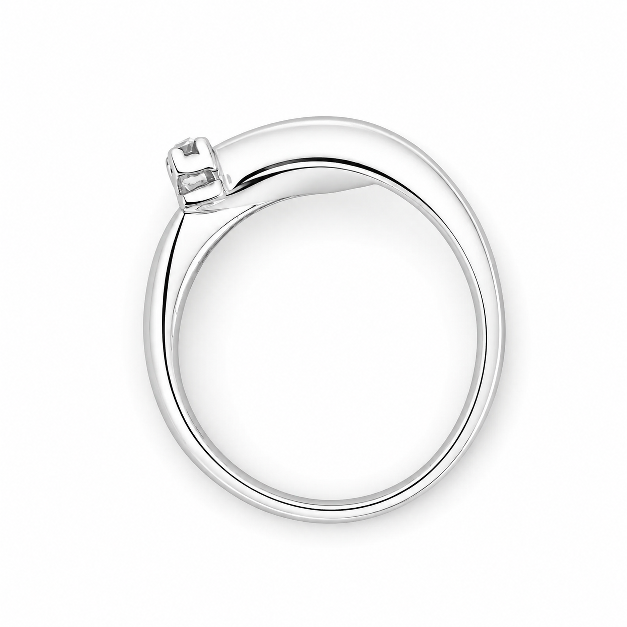 Anello - 18 carati Oro bianco - 0.08ct. tw. Diamante (Naturale) - Made in Italy -Handmade