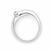 Anello - 18 carati Oro bianco - 0.08ct. tw. Diamante (Naturale) - Made in Italy -Handmade