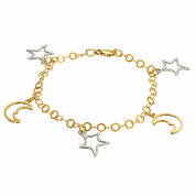 Bracciale - 18 carati Oro giallo, Oro bianco - Made in Italy -Handmade