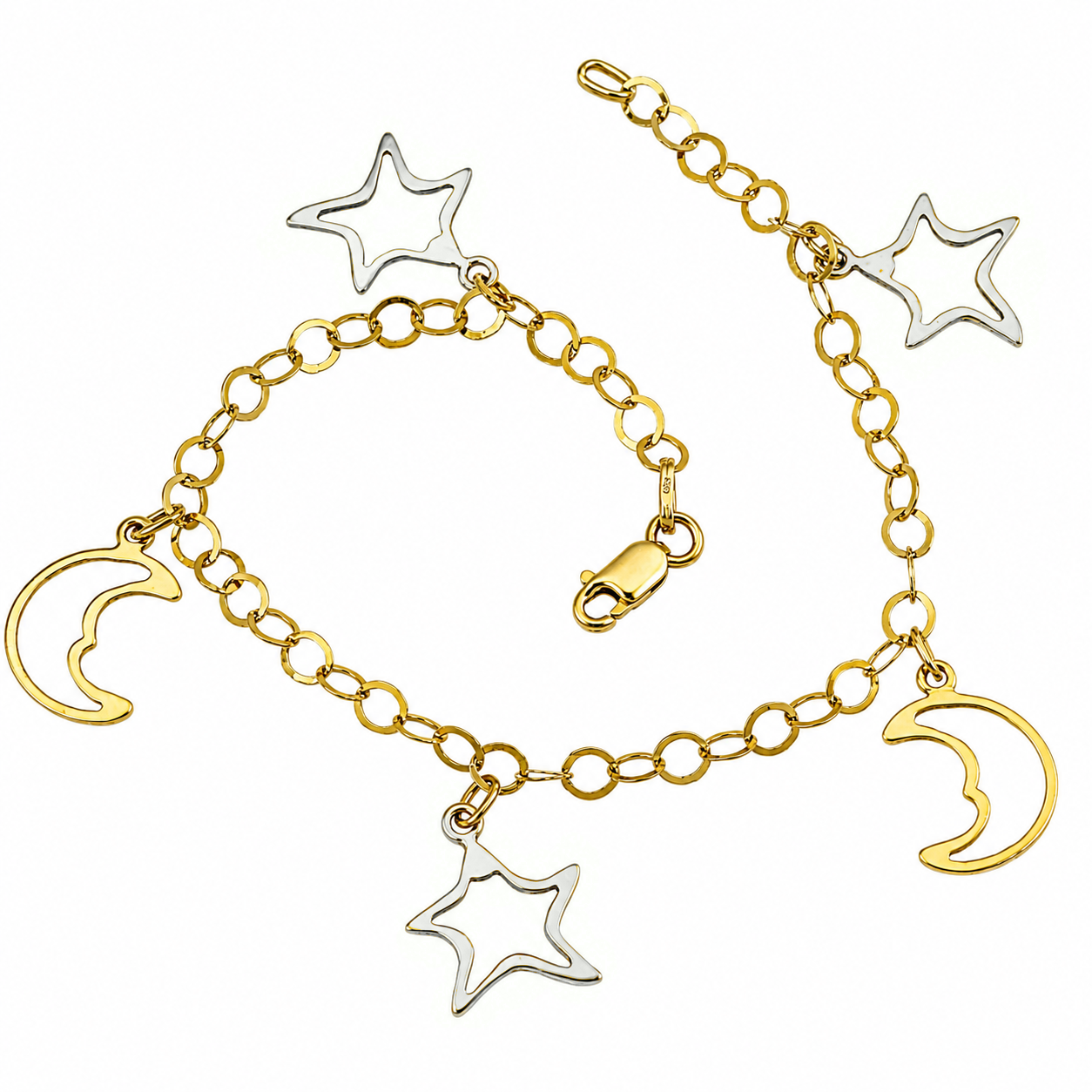 Bracciale - 18 carati Oro giallo, Oro bianco - Made in Italy -Handmade